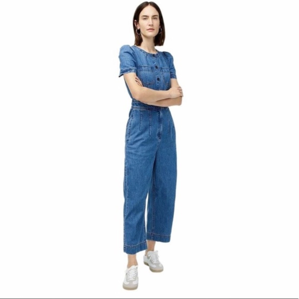 J. Crew Point Sur Blue Denim Jumpsuit